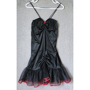 Vtg Undercover Wear Women's Sz S Sleeveless Short Mermaid Style Nightgown Black